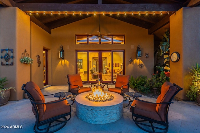 view of patio with an outdoor fire pit