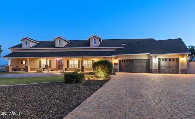 view of front of house with a garage