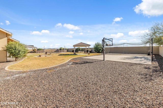 view of yard featuring a gazebo