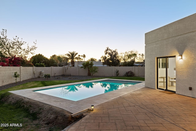 6761 E Juniper Ave, Scottsdale, AZ 85254 - view of swimming pool with a fenced backyard, a fenced in pool, and a patio area