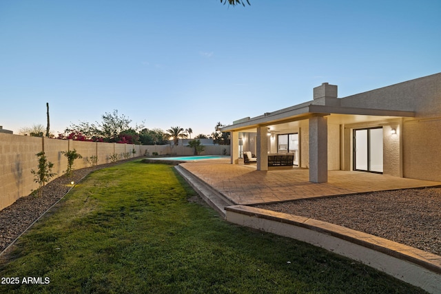 6761 E Juniper Ave, Scottsdale, AZ 85254 - view of yard with a patio, a fenced backyard, and a fenced in pool