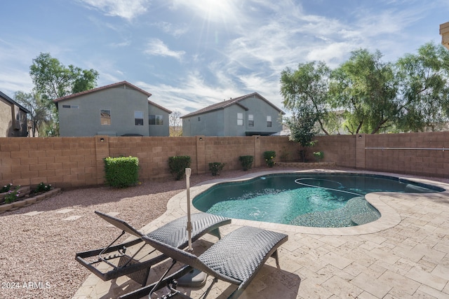 view of pool featuring a patio area