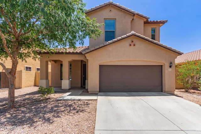 4051 E Torrey Pines Ln E, Chandler, AZ 85249 - mediterranean / spanish-style home with a tiled roof, stucco siding, and driveway