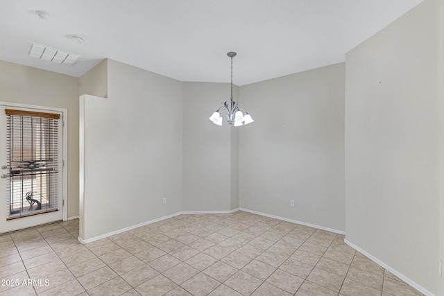 2861 E Morenci Rd, San Tan Valley, AZ 85143 - spare room with light tile patterned flooring and a chandelier