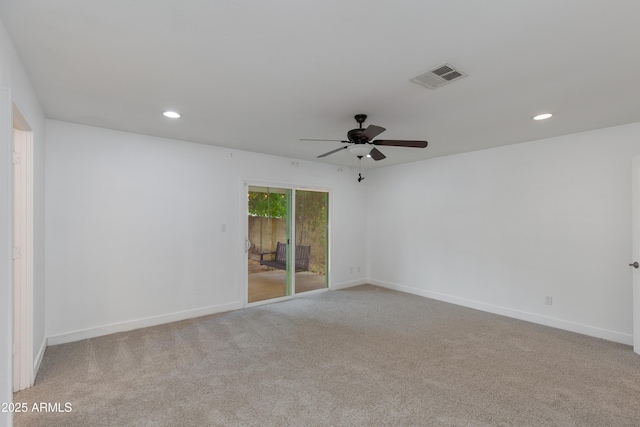 1820 W Seldon Way, Phoenix, AZ 85021 - spare room featuring a ceiling fan, carpet, recessed lighting, and baseboards