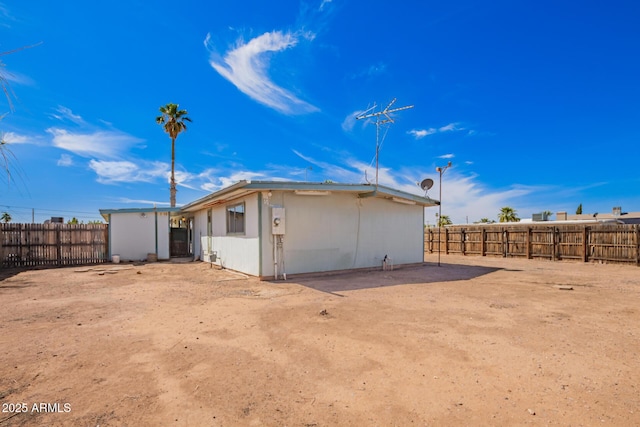 view of home's exterior featuring a fenced backyard