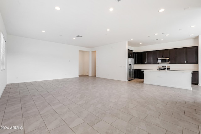 interior space featuring light tile floors