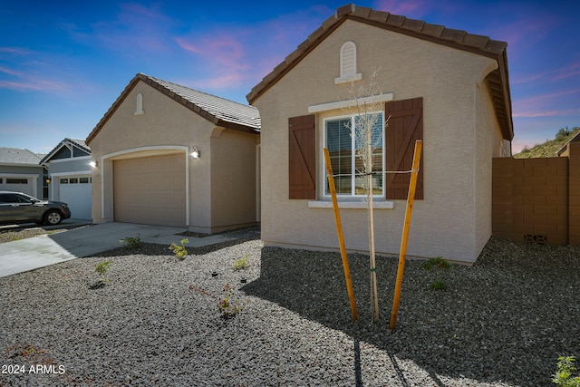 view of front of house featuring a garage