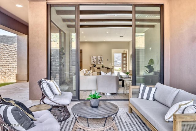 view of patio featuring an outdoor hangout area