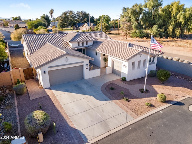 view of front of house with a garage