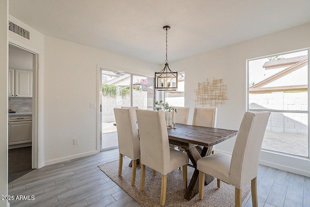 view of dining area