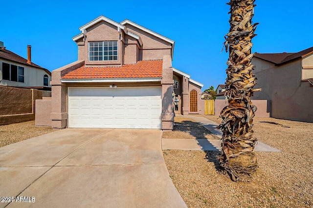 view of front facade with a garage