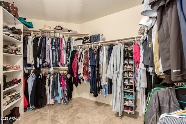 view of walk in closet