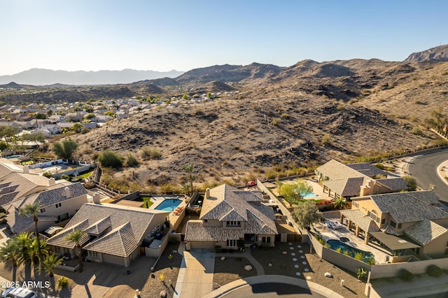 aerial view featuring a mountain view