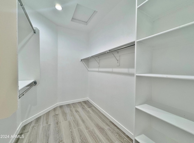 walk in closet featuring hardwood / wood-style flooring