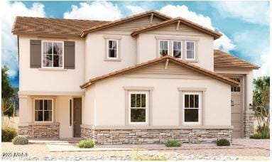 21654 E Saddle Way, Queen Creek, AZ 85142 - view of front of house with stone siding and stucco siding