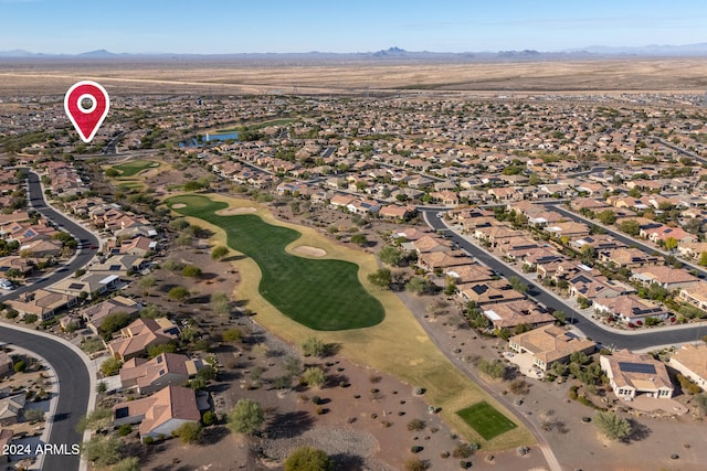 bird's eye view with a mountain view