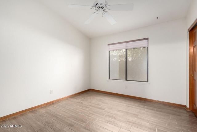 3740 W Kent Dr, Chandler, AZ 85226 - spare room featuring light wood-type flooring, baseboards, and a ceiling fan