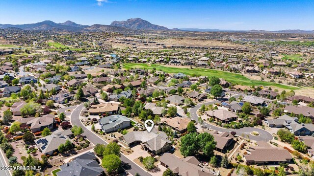 1568 Gettysvue Way, Prescott, AZ 86301 - aerial view of property and surrounding area with nearby suburban area, mountains, and a golf course