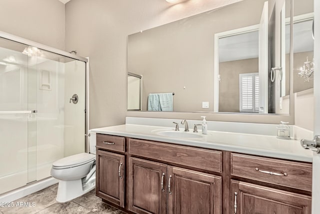 7242 W Rowel Rd, Peoria, AZ 85383 - full bath featuring a stall shower, vanity, and tile patterned flooring