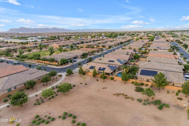 aerial perspective of suburban area with mountains