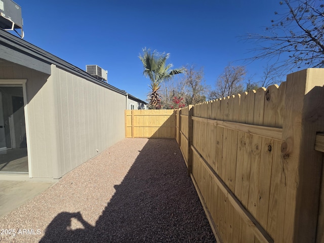 view of yard featuring central AC