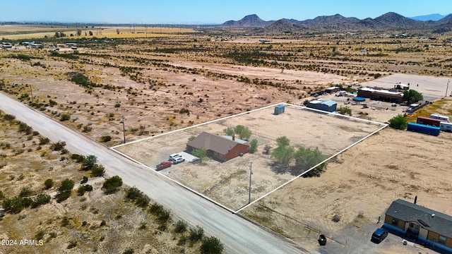 bird's eye view with a rural view and a mountain view