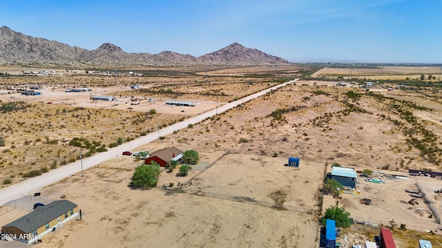 drone / aerial view with a rural view and a mountain view