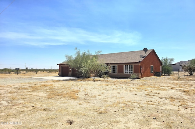 view of front of home featuring central AC