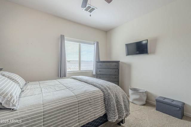 4864 E Eden Dr, Cave Creek, AZ 85331 - carpeted bedroom with baseboards, ceiling fan, and visible vents
