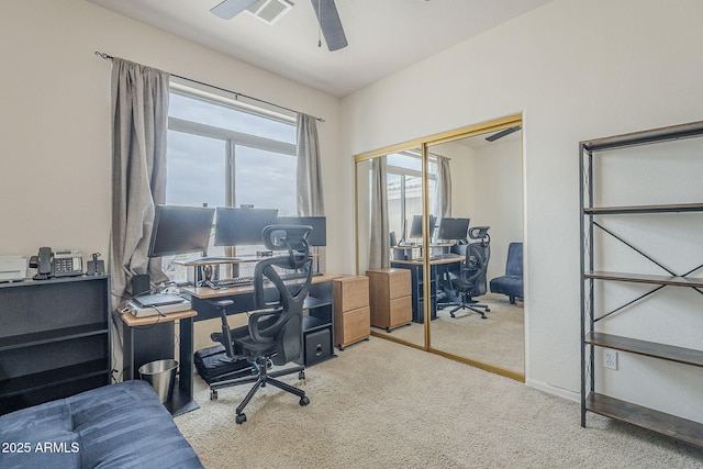 4864 E Eden Dr, Cave Creek, AZ 85331 - office space with a ceiling fan, carpet, baseboards, and visible vents
