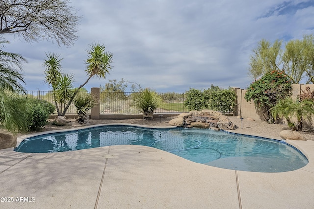 4864 E Eden Dr, Cave Creek, AZ 85331 - view of swimming pool featuring a patio, a fenced in pool, and a fenced backyard