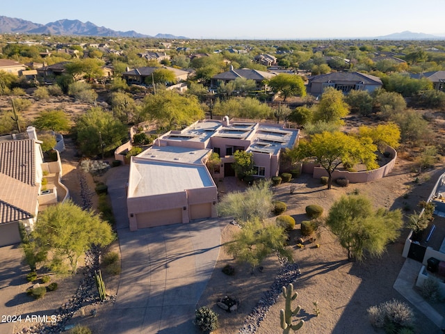 drone / aerial view with a mountain view