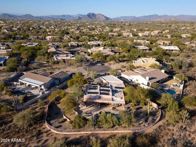 aerial view with a mountain view