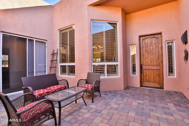 view of patio / terrace with an outdoor living space