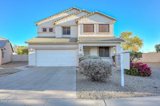 view of front of home with a garage