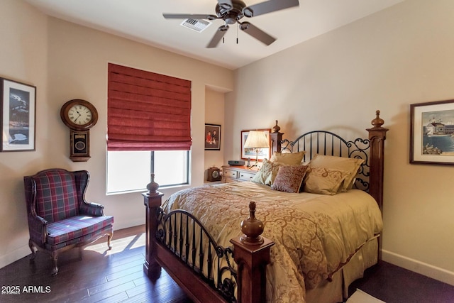 35195 N 98th St Unit 85, Scottsdale, AZ 85262 - bedroom featuring hardwood / wood-style floors, baseboards, and a ceiling fan