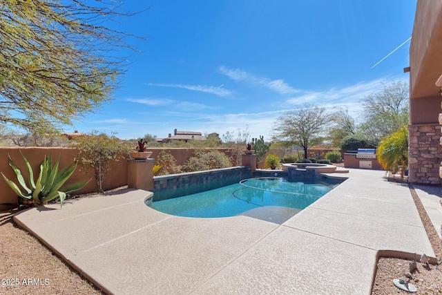 35195 N 98th St Unit 85, Scottsdale, AZ 85262 - view of pool with a fenced backyard, a patio area, and a pool with connected hot tub