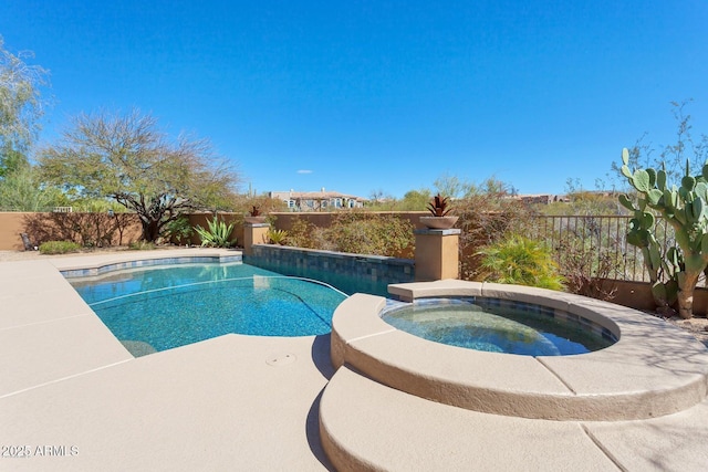 35195 N 98th St Unit 85, Scottsdale, AZ 85262 - view of pool with a fenced backyard and a pool with connected hot tub