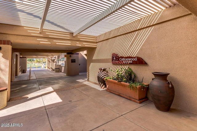 view of patio / terrace featuring a pergola