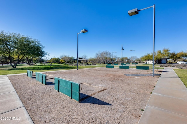 view of community featuring a lawn