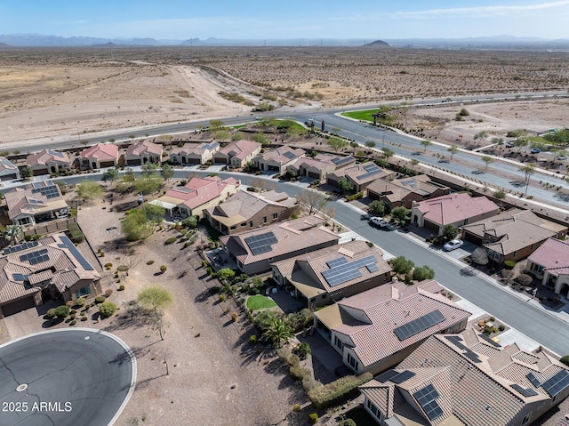 aerial view with a mountain view