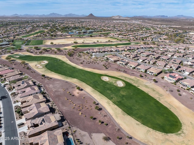 drone / aerial view with a mountain view