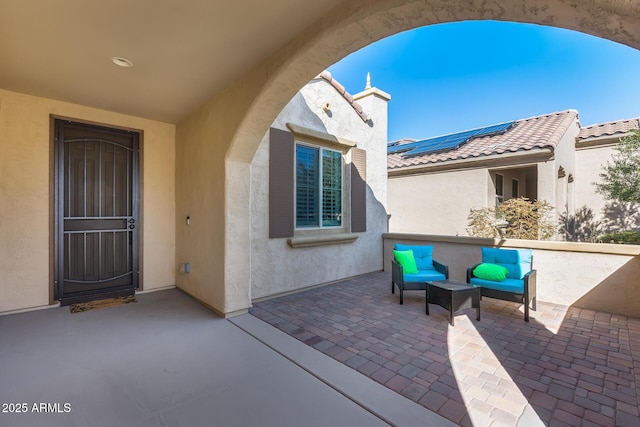 exterior space with an outdoor living space