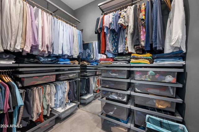 spacious closet with carpet flooring