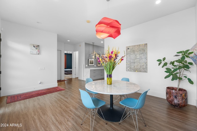 dining room featuring wood-type flooring