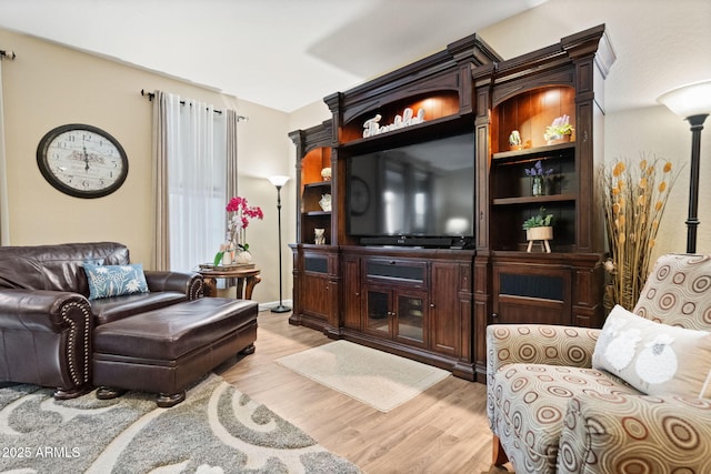 living room with light wood-style floors