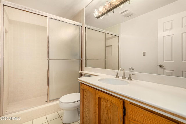 5200 S Lakeshore Dr Unit 206, Tempe, AZ 85283 - full bath featuring toilet, vanity, a shower stall, and tile patterned floors
