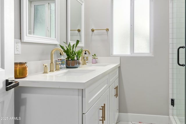 1702 W Glenrosa Ave, Phoenix, AZ 85015 - full bath with double vanity and a stall shower