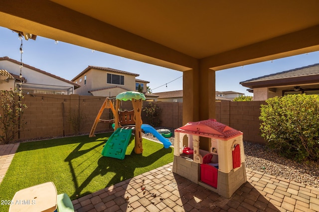 view of patio with a playground